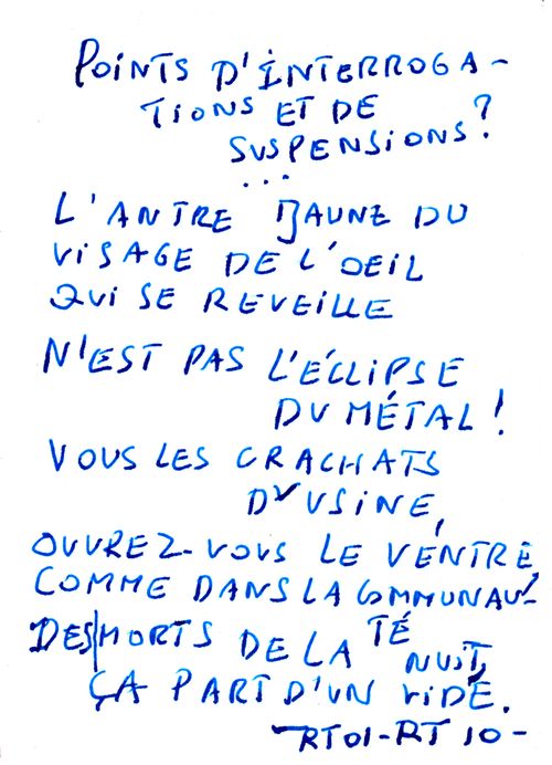 Poème Points d'iterrogatios et de suspensions